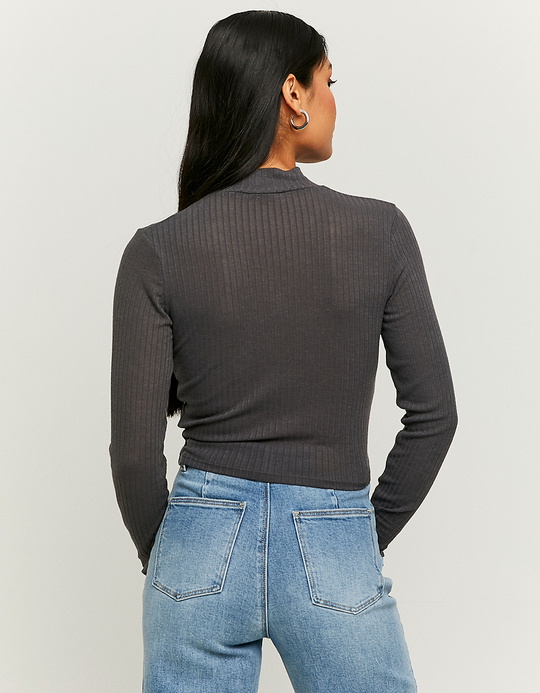 TALLY WEiJL, T-shirt Basique Manches Longues Gris for Women