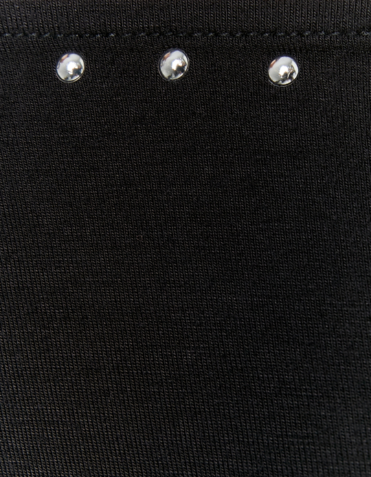 TALLY WEiJL, Black Asymmetric Top with Studs for Women