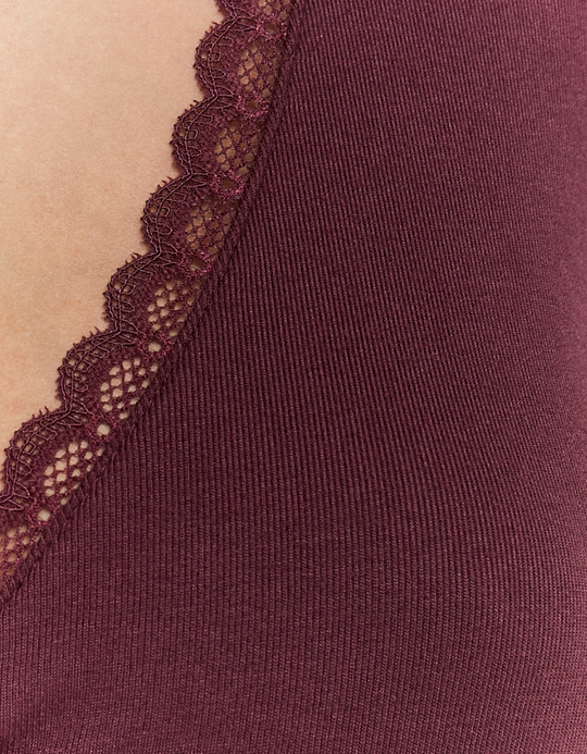 TALLY WEiJL, Burgundy Ruched Top for Women