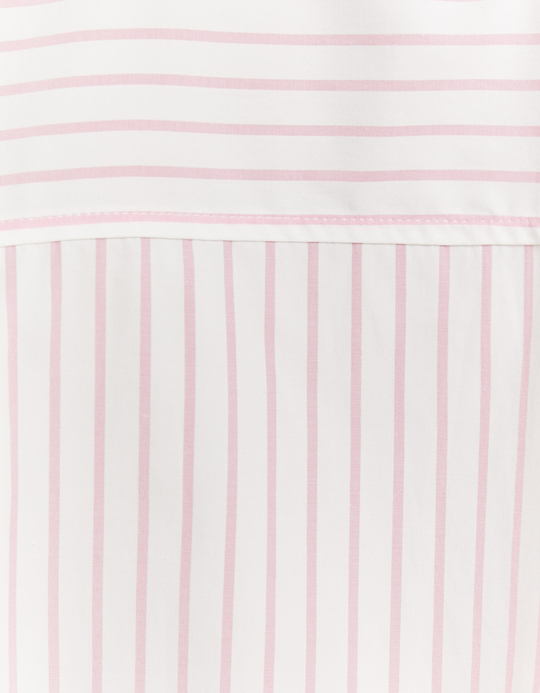 TALLY WEiJL, Chemise Blanche Oversize avec Rayures Roses for Women