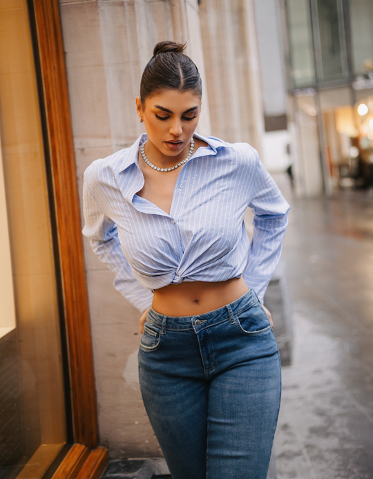 TALLY WEiJL, Camicia a Righe con Strass for Women