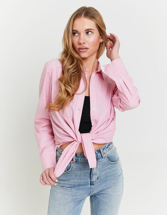 TALLY WEiJL, Chemise Droite Rayée avec Strass for Women