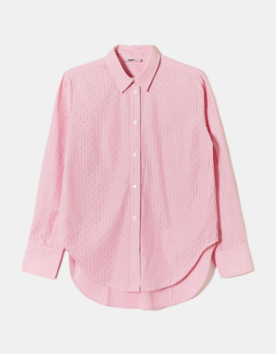 TALLY WEiJL, Chemise Droite Rayée avec Strass for Women