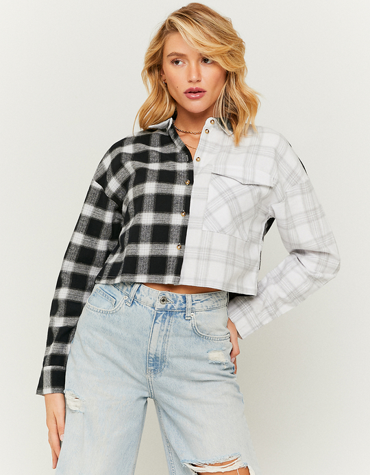 TALLY WEiJL, Check Print Long Sleeves Shirt for Women