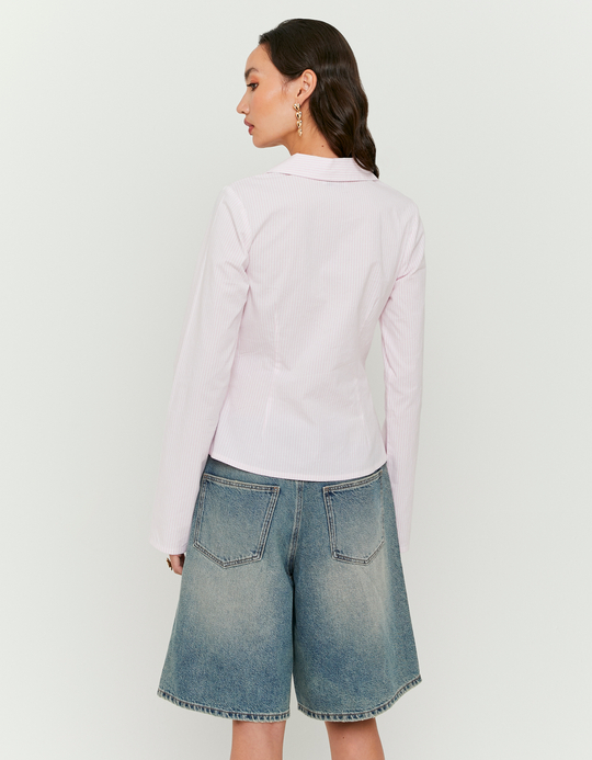 TALLY WEiJL, Rosa gestreiftes Hemd mit Schleifen for Women
