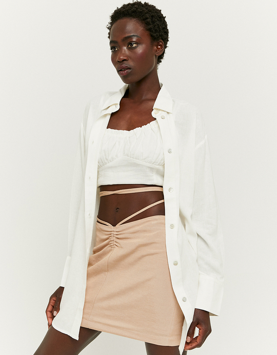 TALLY WEiJL, Weißes Oversize Leinen-Look Hemd for Women