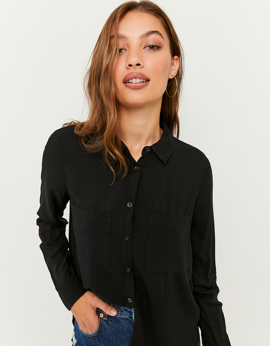 TALLY WEiJL, Schwarzes Basic Hemd mit Knöpfe for Women