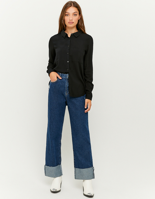 TALLY WEiJL, Schwarzes Basic Hemd mit Knöpfe for Women