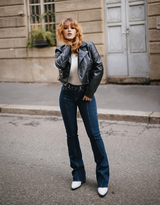 TALLY WEiJL, Giacca Biker in Finta Pelle Nera for Women
