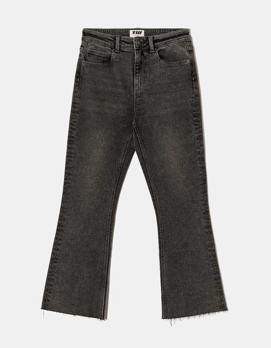 TALLY WEiJL, Graue Gekürzte High-Waist-Flare-Jeans for Women