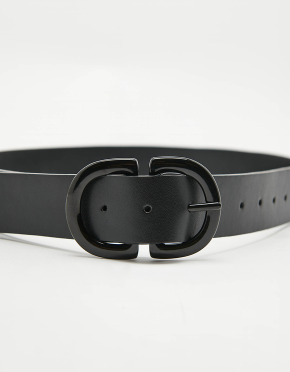 Cintura Nera con Doppia Fibbia