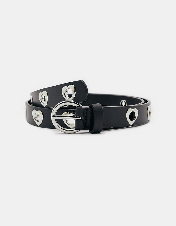 black belt with heart buckle