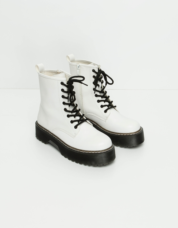 Anfibi Bianchi Stringati