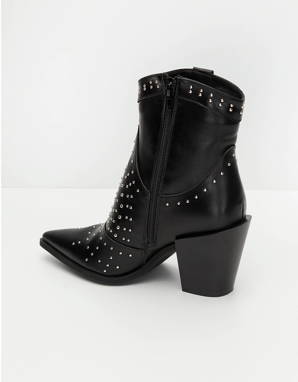 Stivali Western Neri con Borchie