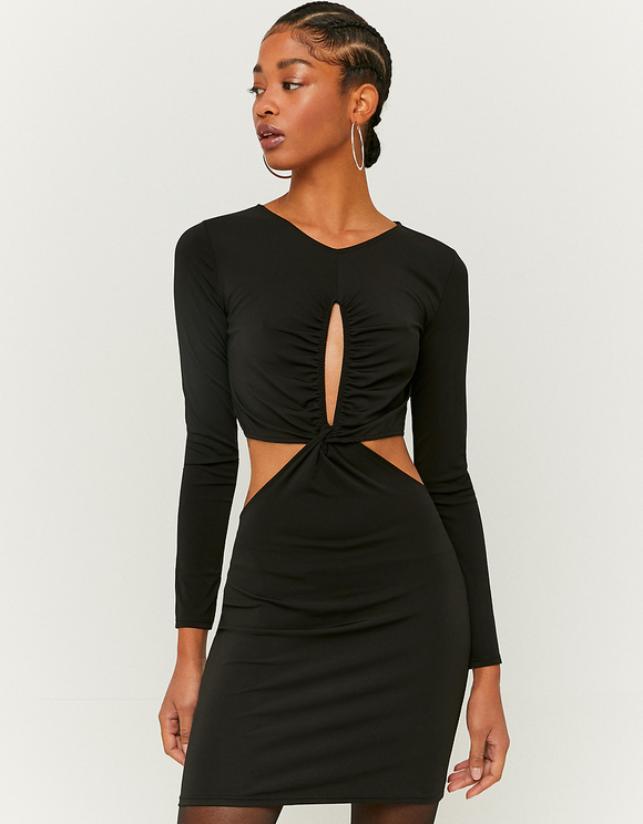 Black Long Sleeves Mini Dress
