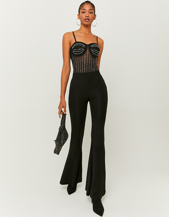Black High Waist Flare Leggings | TALLY WEiJL Online Shop
