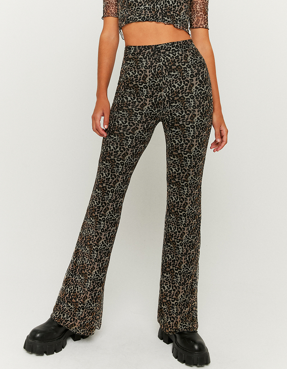 leopard flare leggings