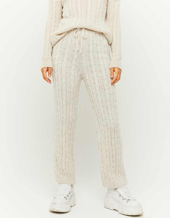Cable Knit Flare Trousers