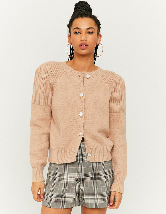 Shoulder Pad Knit Cardigan | TALLY 