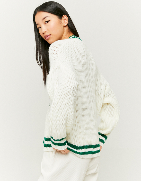 White Varsity Cardigan | TALLY WEiJL 