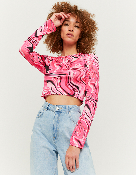 Pink Tie Dye Cropped Top | TALLY WEiJL 