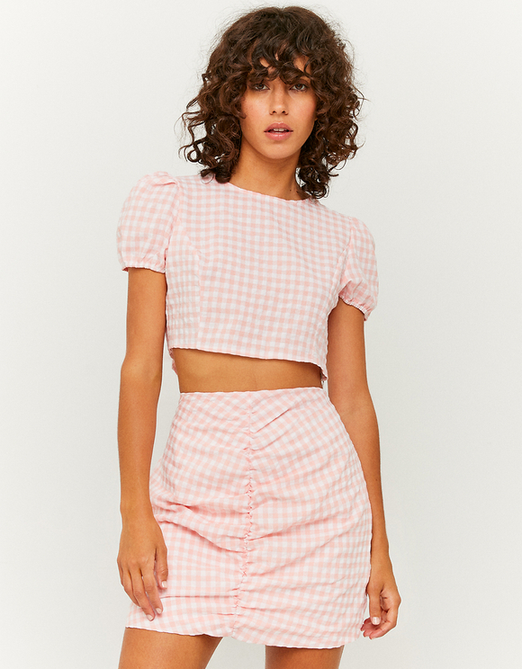 Pink Checked Crop top