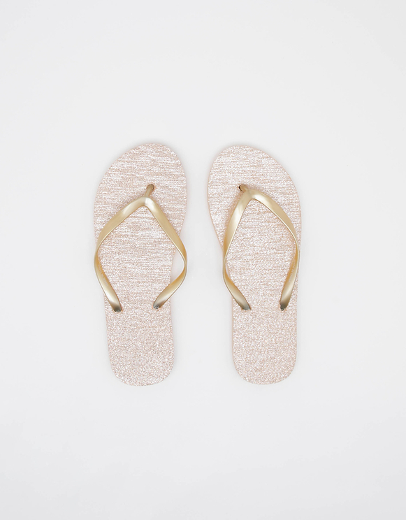 golden flip flops