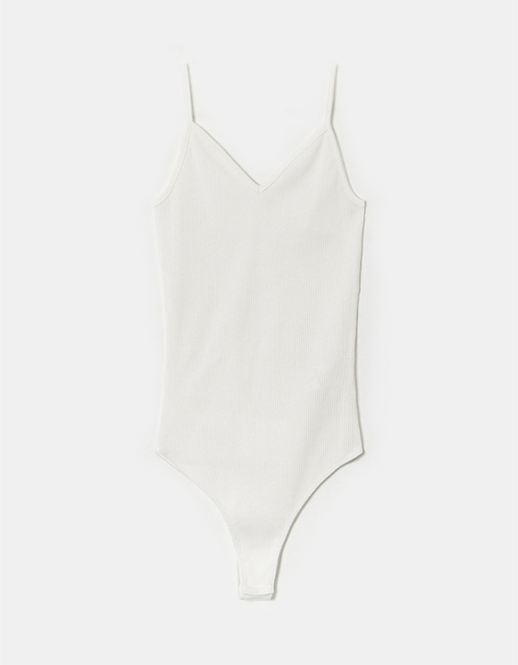white ribbed bodysuit baby