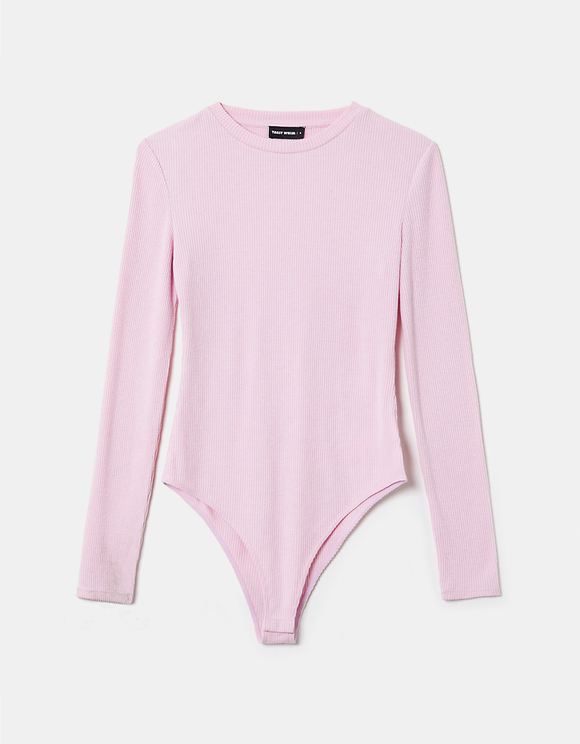 Pink Basic Long Sleeves Bodysuit