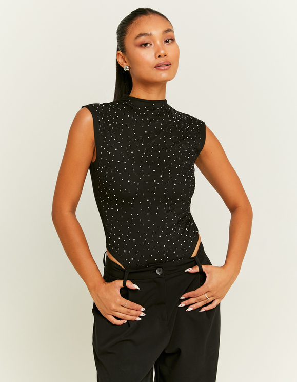 Schwarzer Body mit Strass | TALLY WEiJL Deutschland