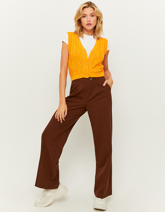 Yellow Buttoned Knit Sleeveless 