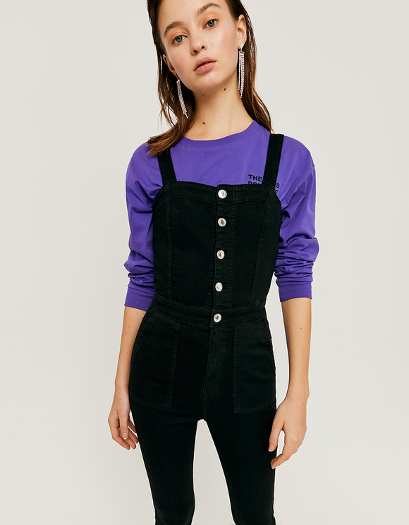 Salopette Skinny Nera Utility