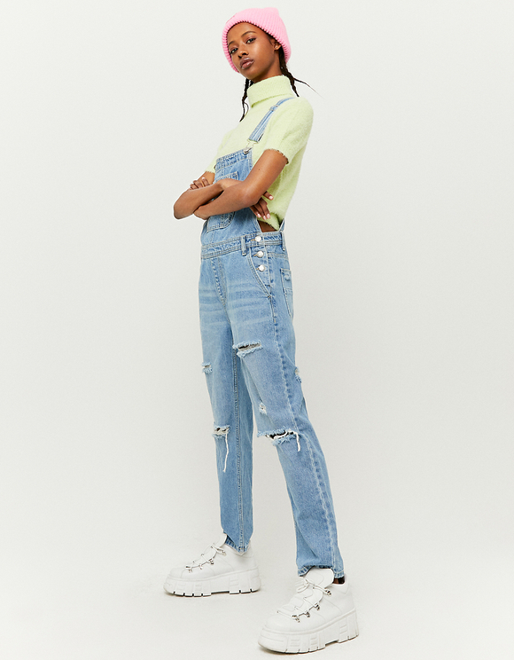 Denim Straight Leg Dungaree | TALLY 