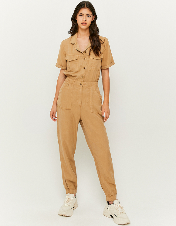 Beige Lightweight Jumpsuit | TALLY 