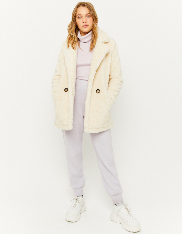 mango white teddy coat