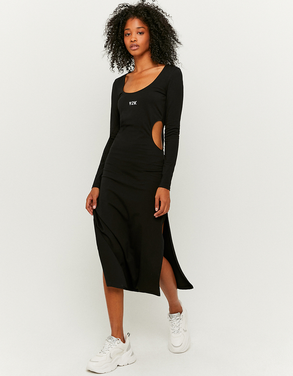 Vestito Maxi a Maniche Lunghe Nero | TALLY WEiJL Online Shop
