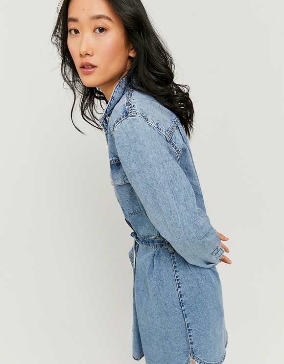 long sleeve denim shirt dress