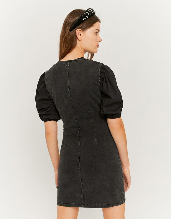 Vestito Aderente in Denim con Bottoni