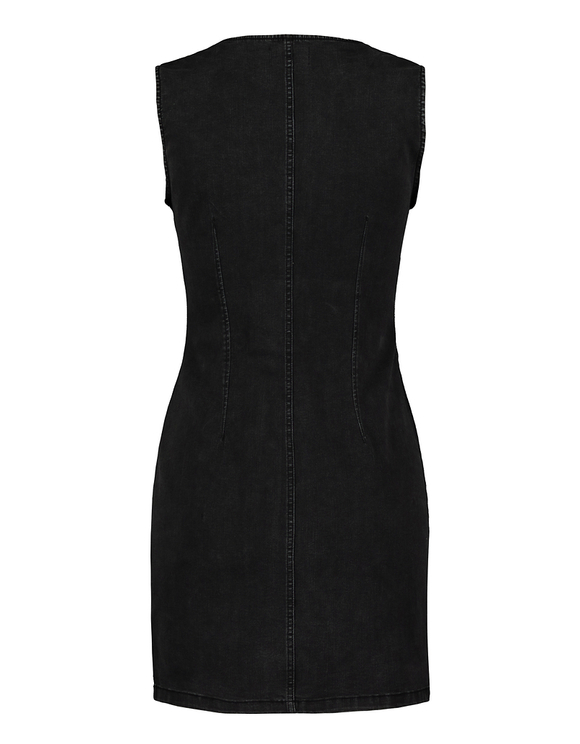 Vestito Aderente in Denim con Bottoni