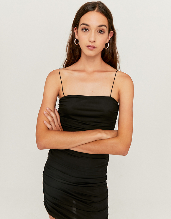 black bodycon mini dress