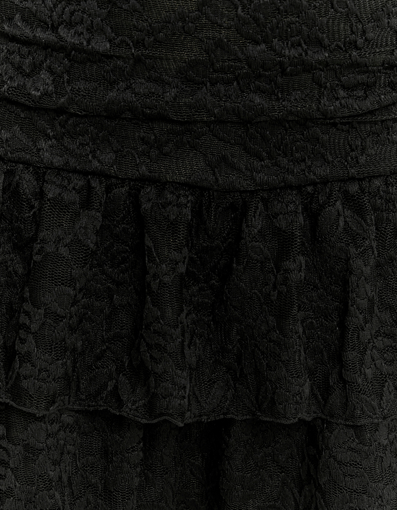 Black Lace Dress with Ruffles | TALLY WEiJL EU International