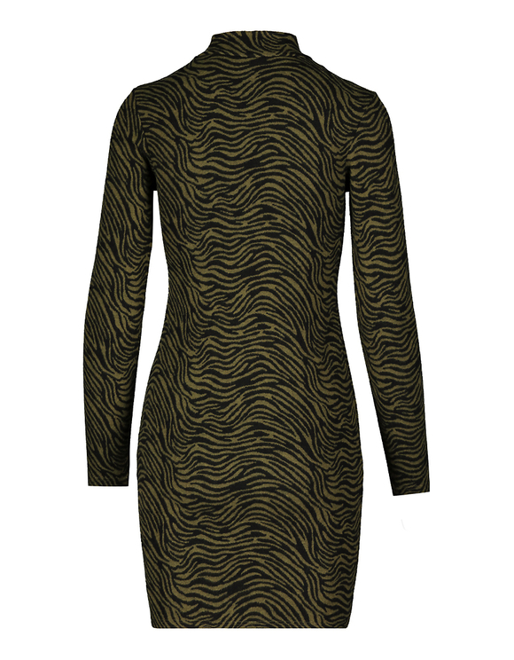 green zebra dress