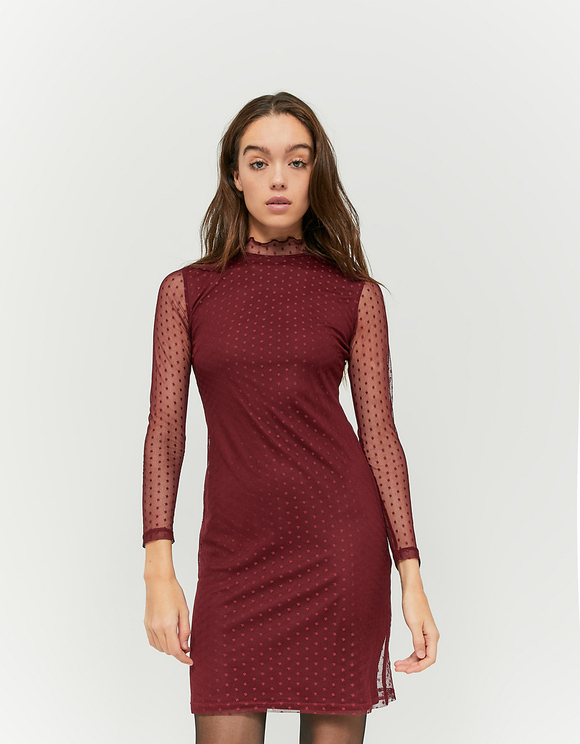 Vestito Bordeaux Trasparente | TALLY WEiJL Online Shop