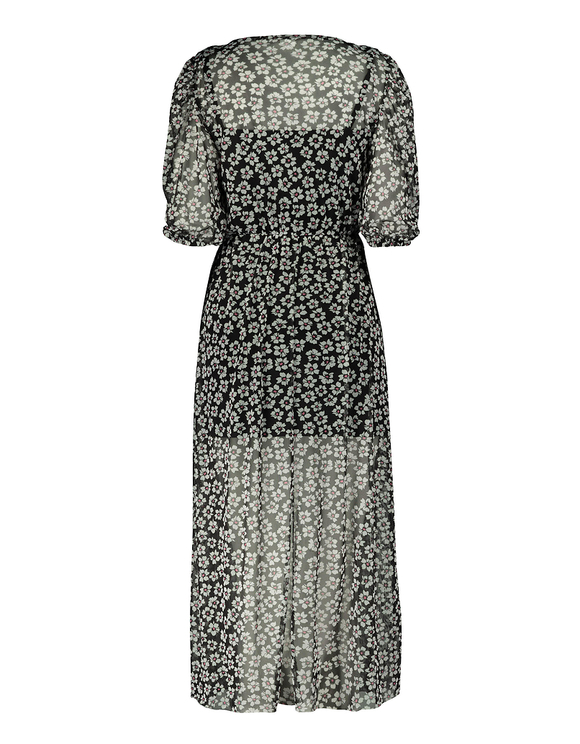 Vestito Midi a Fiori in Mesh