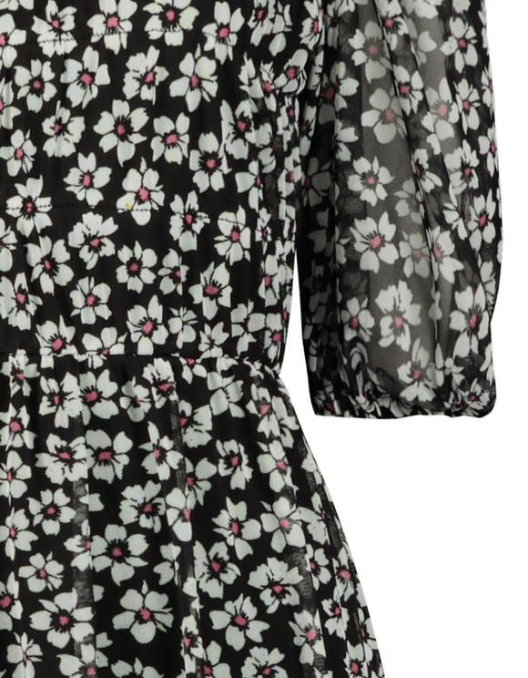 Vestito Midi a Fiori in Mesh