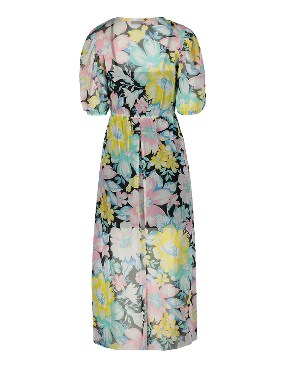 Vestito Midi a Fiori in Mesh