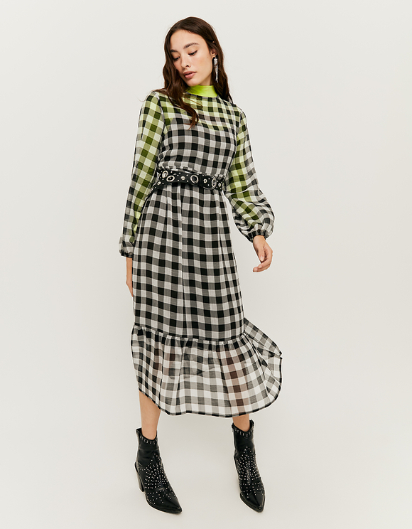 gingham midi dress