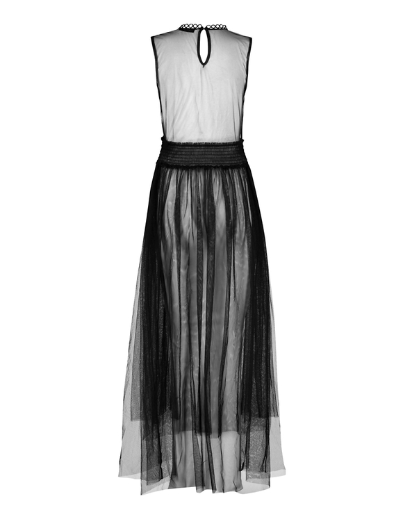 white tulle maxi dress