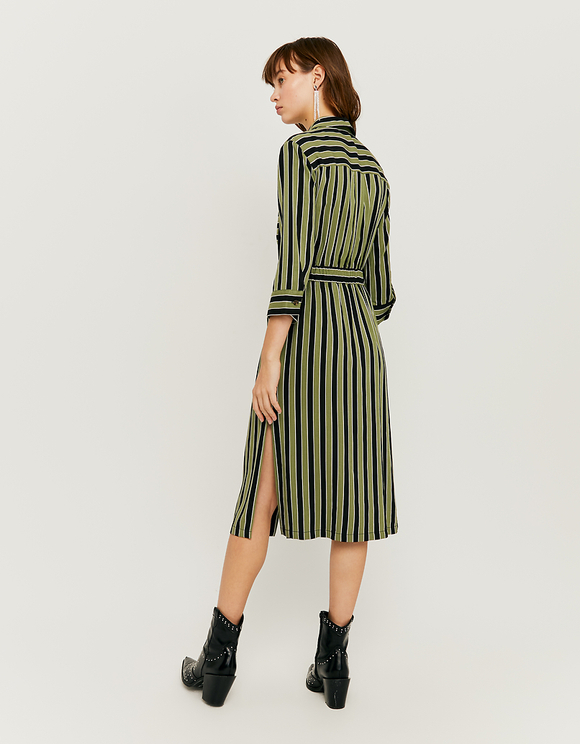 belted midi shirt dress