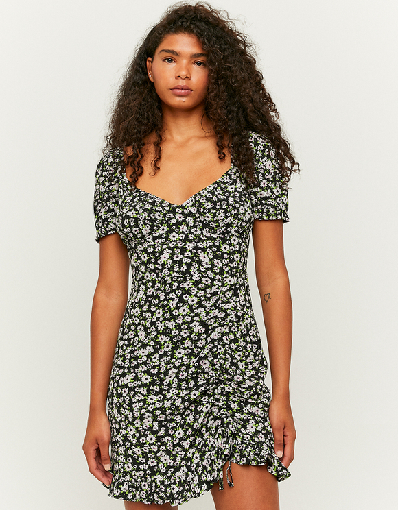 Vestito Corto A Fiori Nero | TALLY WEiJL Online Shop